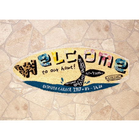 厳選ガレージ装飾セット03 選べる玄関マットとアンティーク メタルエンボスプレート6枚(ランダム)セット!