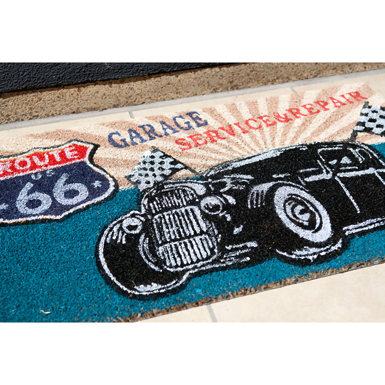 厳選ガレージ装飾セット02 選べる玄関マットとアンティーク メタルエンボスプレート6枚(ランダム)セット!