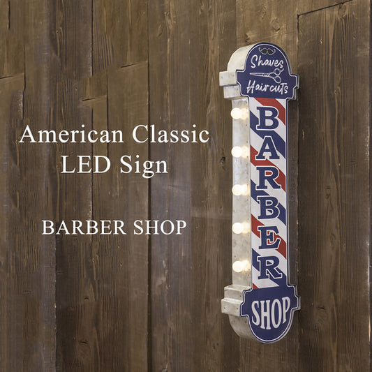 【理容室の雰囲気を一瞬で演出】American Classic LED Sign【BARBER SHOP】