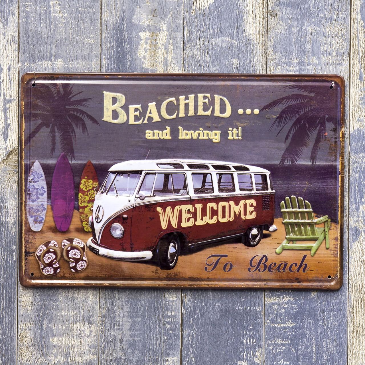 厳選ガレージ装飾セット01 選べる玄関マットとアンティーク メタルエンボスプレート6枚セット!