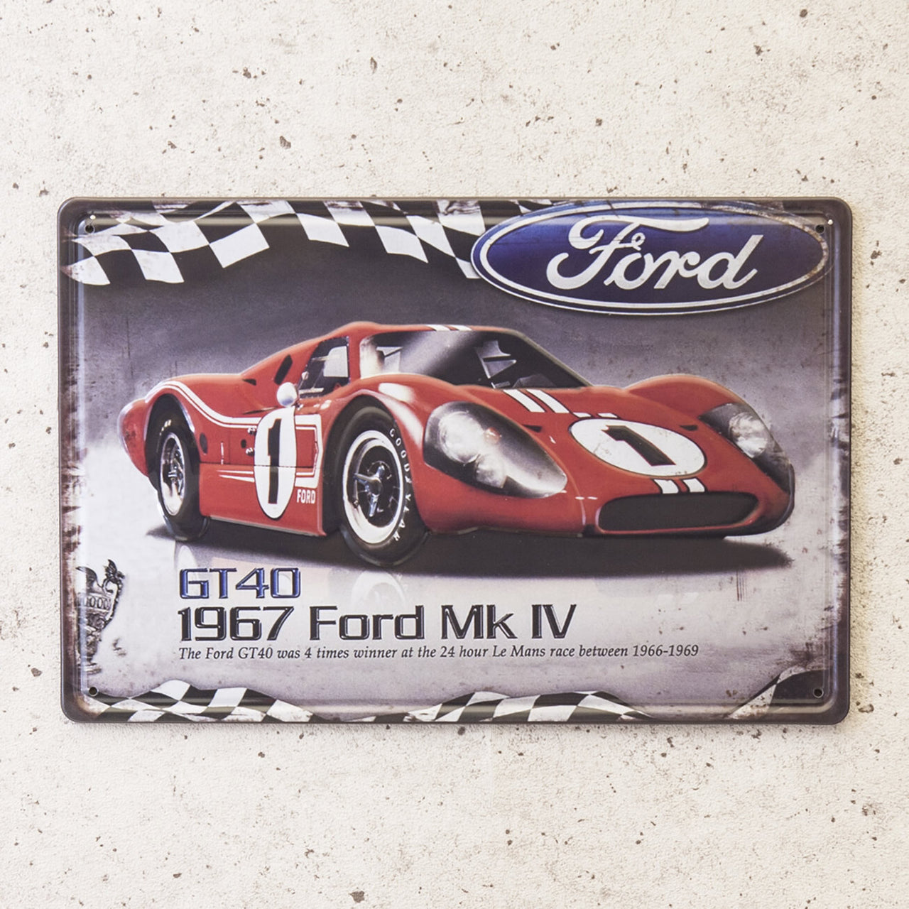 厳選ガレージ装飾セット01 選べる玄関マットとアンティーク メタルエンボスプレート6枚セット!