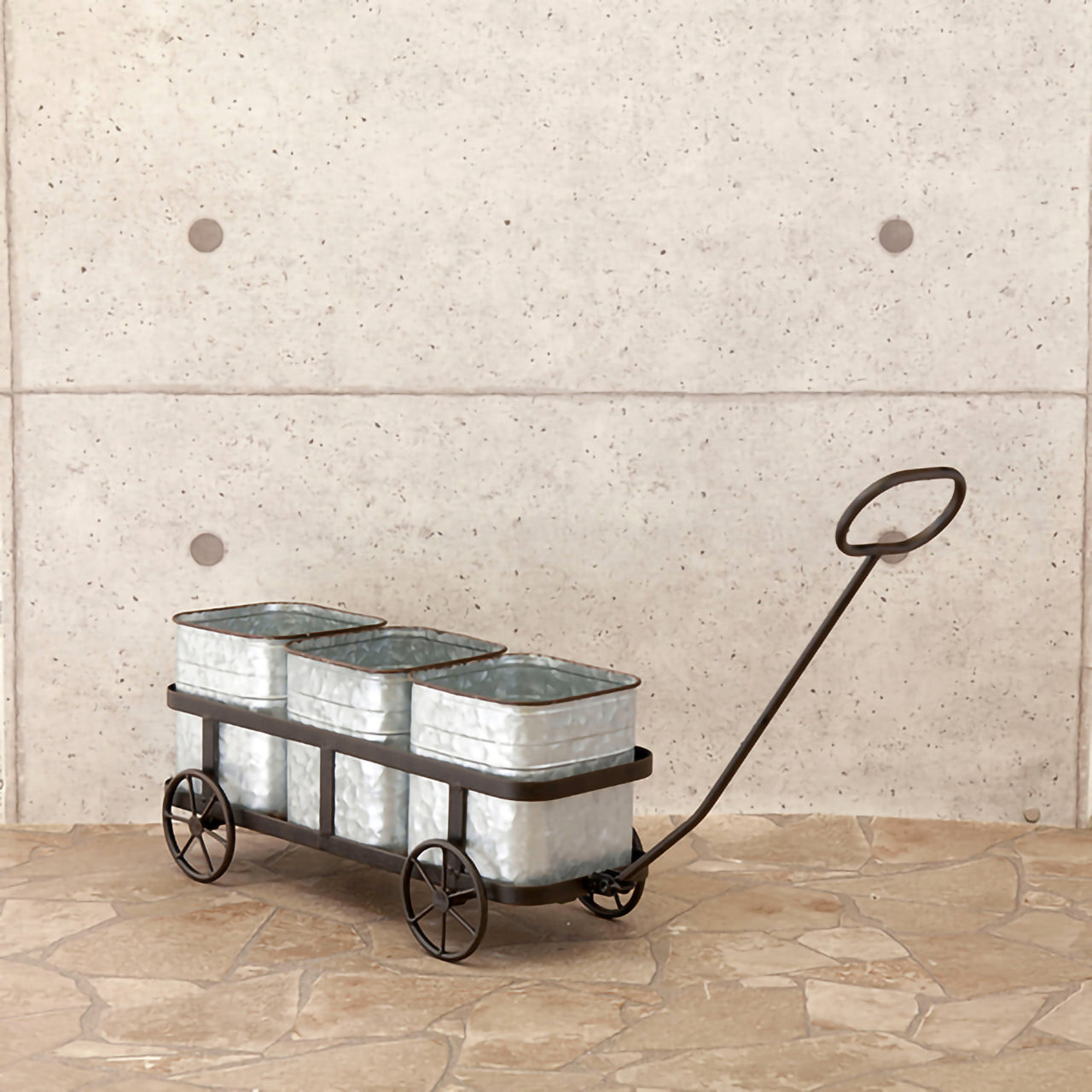 🌿Liberte ブリキプランターカート|お庭や玄関先を彩るアンティーク風ガーデンアイテム