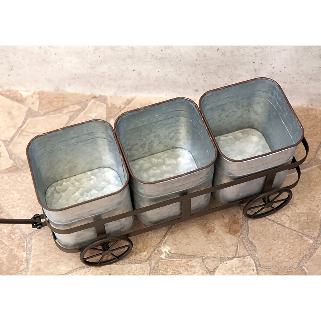 🌿Liberte ブリキプランターカート|お庭や玄関先を彩るアンティーク風ガーデンアイテム