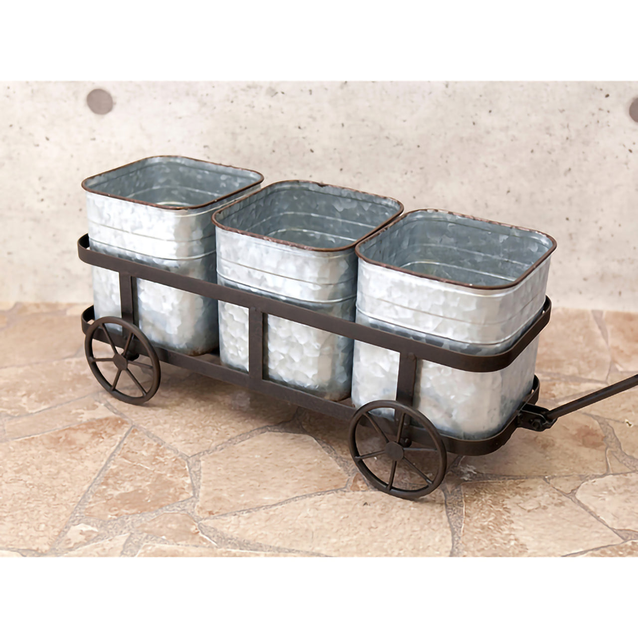 🌿Liberte ブリキプランターカート|お庭や玄関先を彩るアンティーク風ガーデンアイテム