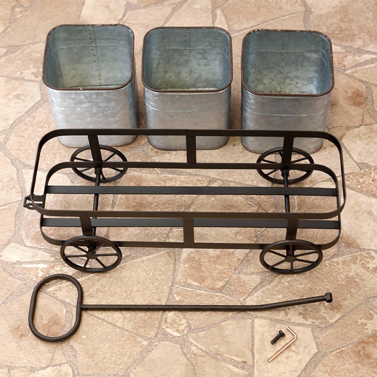 🌿Liberte ブリキプランターカート|お庭や玄関先を彩るアンティーク風ガーデンアイテム