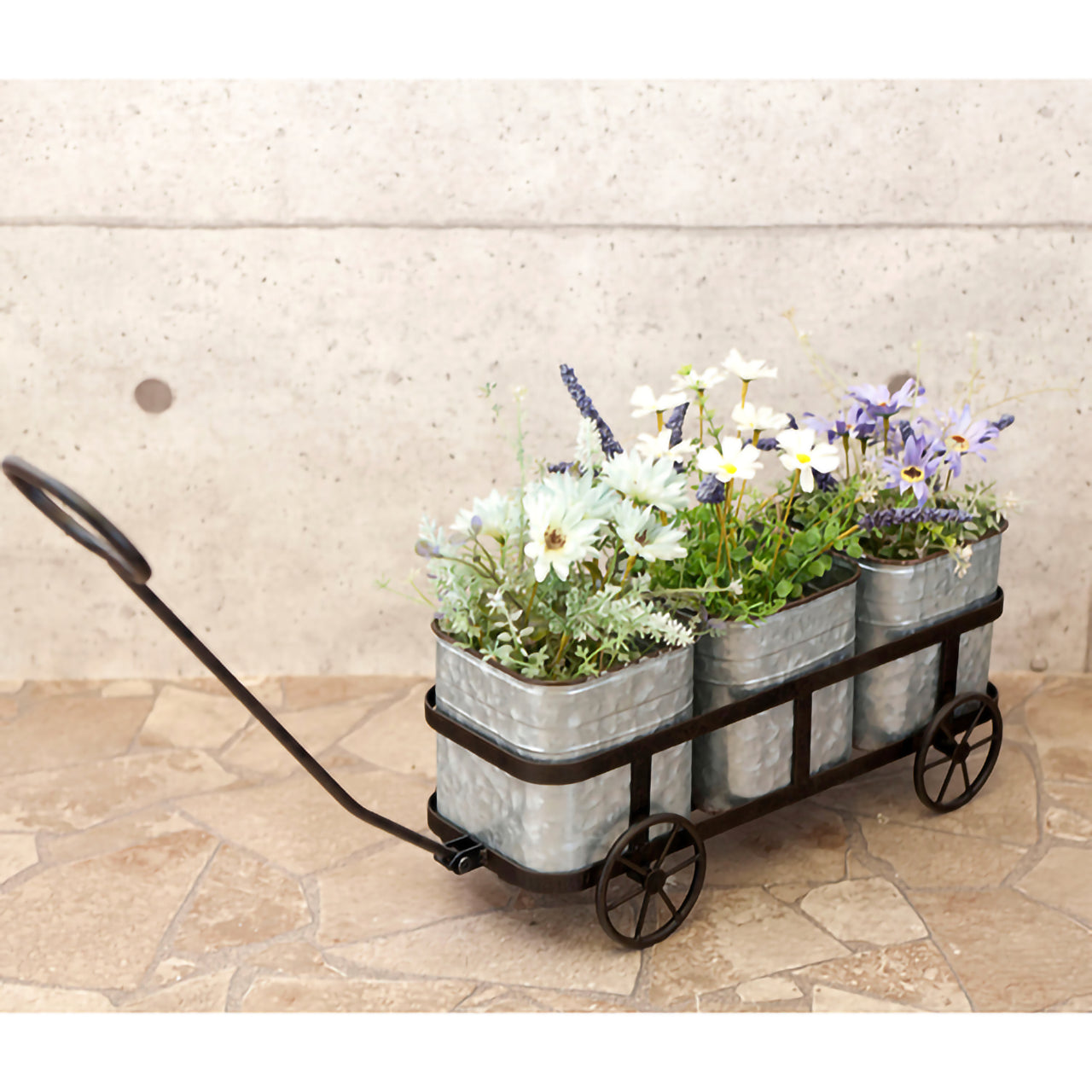 🌿Liberte ブリキプランターカート|お庭や玄関先を彩るアンティーク風ガーデンアイテム