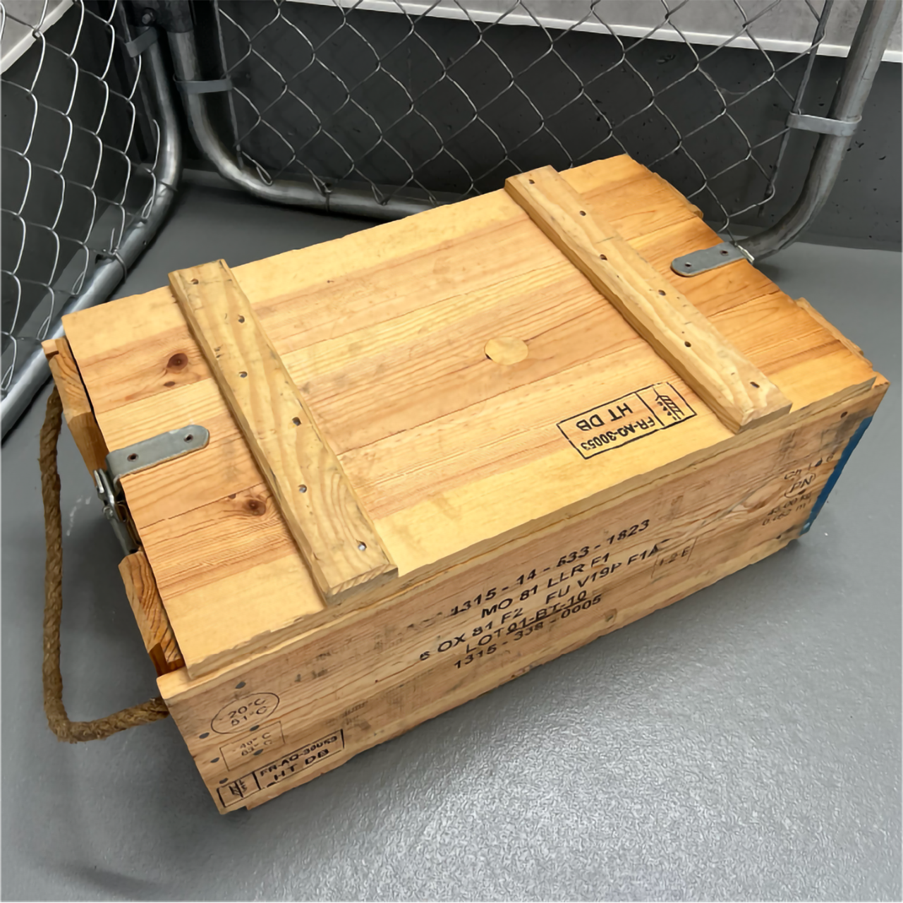 フランス アミニッションボックス ウッド 麻紐ハンドル