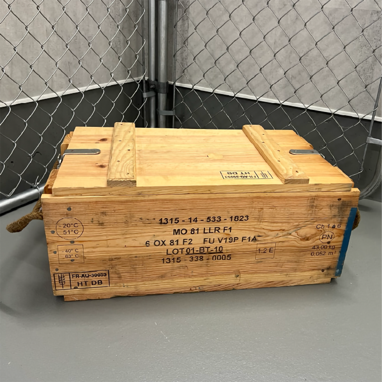 フランス アミニッションボックス ウッド 麻紐ハンドル