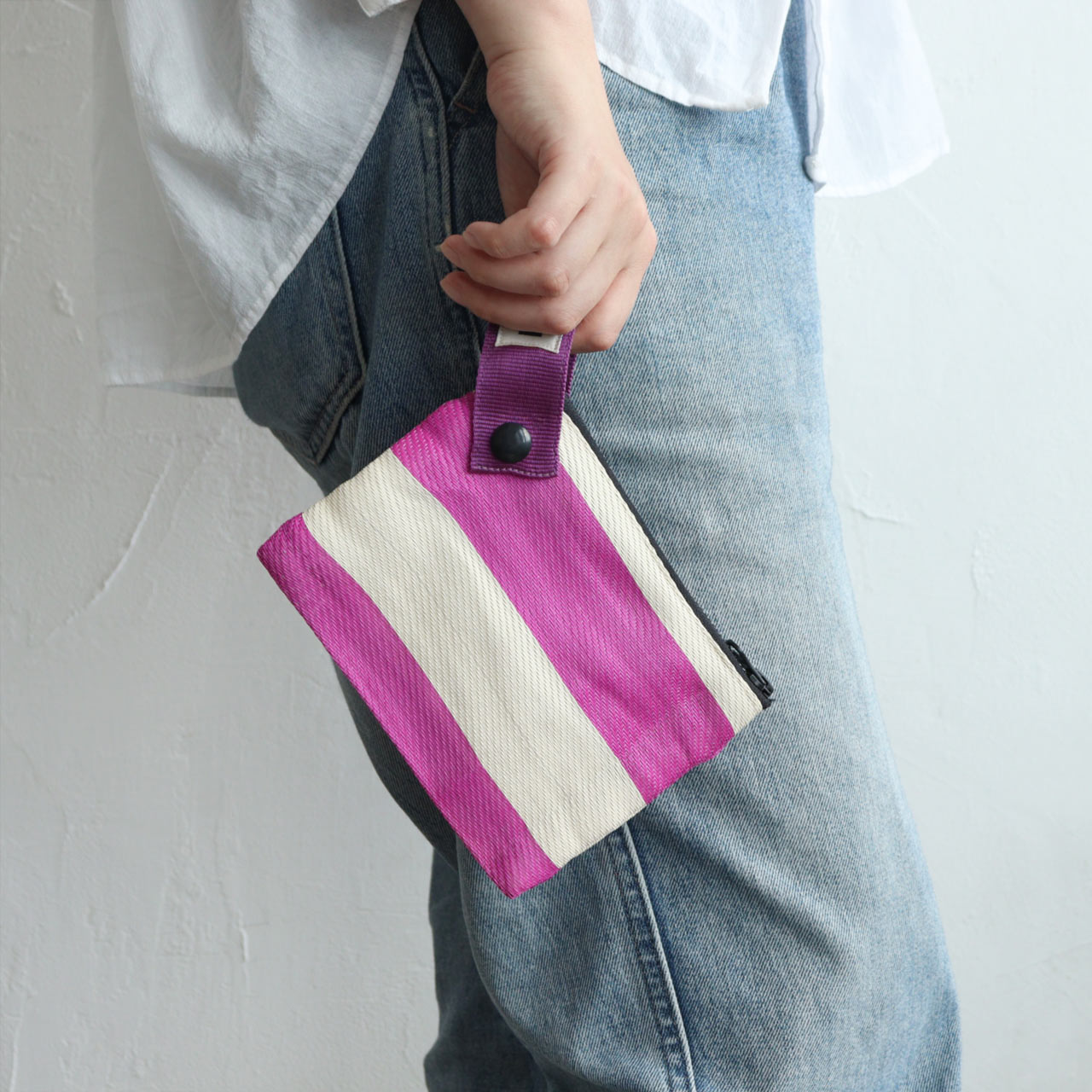 ストライプフラットポーチ  EIBORIE / エイボリー