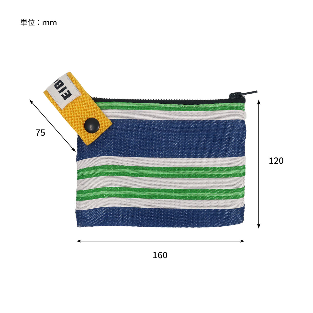 ストライプフラットポーチ  EIBORIE / エイボリー