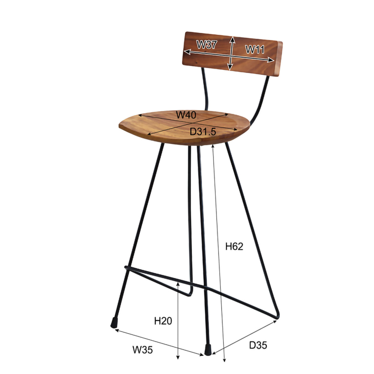 GB-C010 ウッドカウンターチェア