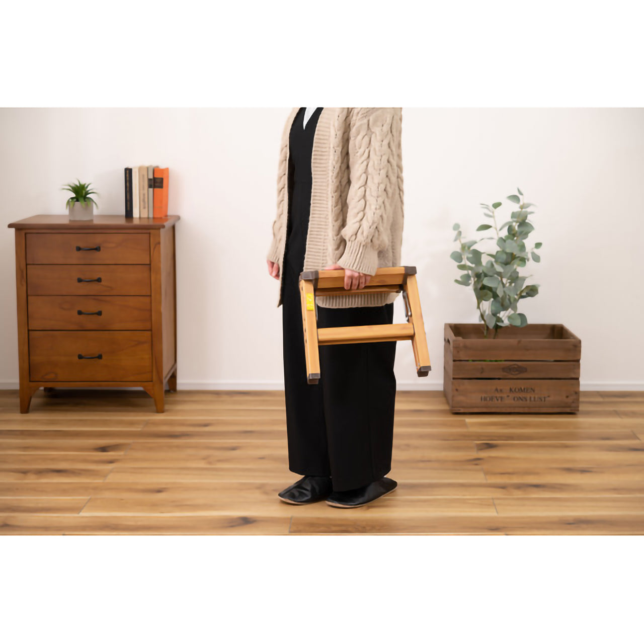 GB-LF13 アルミ ステップスツール(木目プリント)