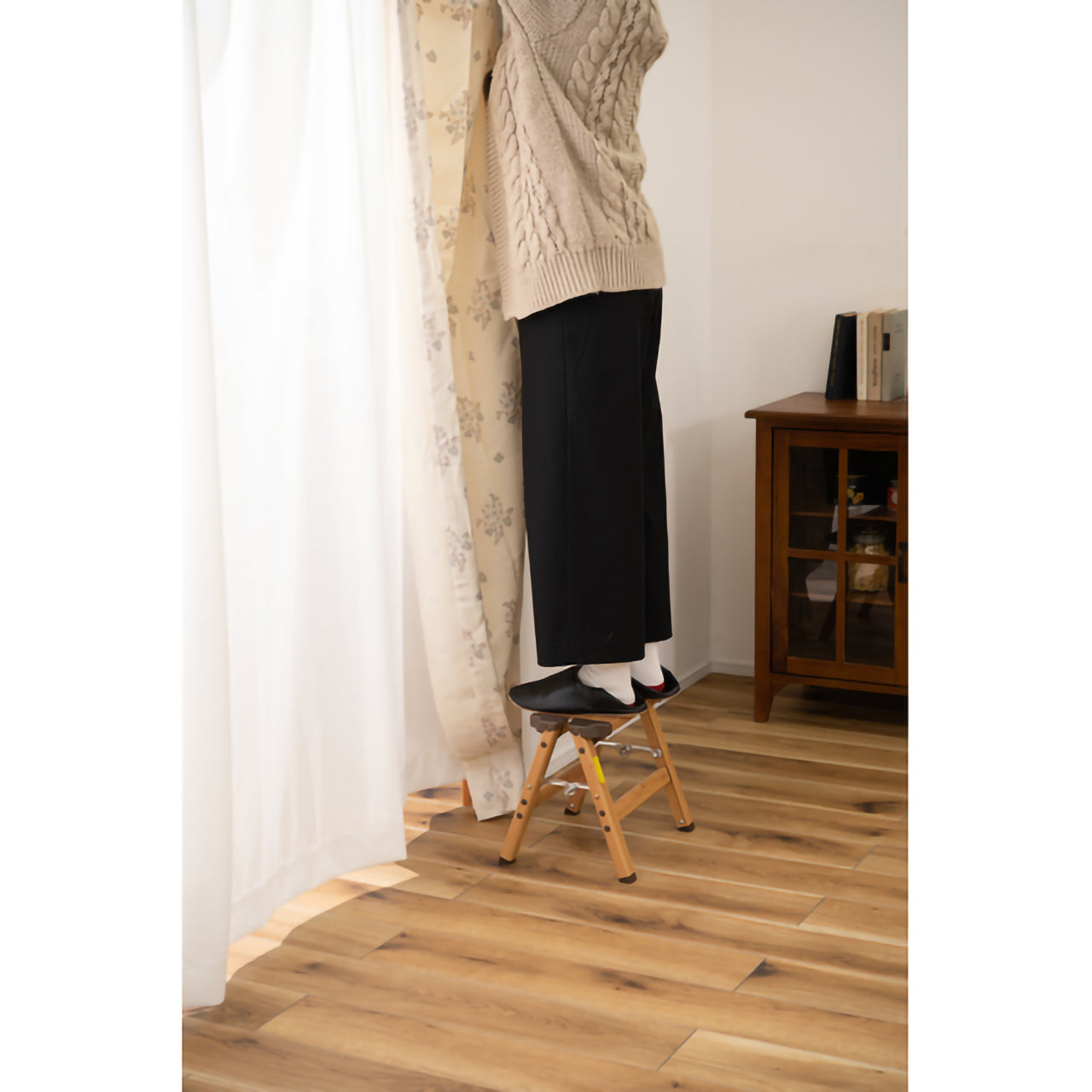 GB-LF13 アルミ ステップスツール(木目プリント)