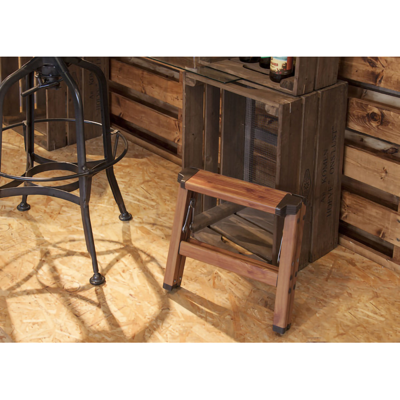 GB-LF13 アルミ ステップスツール(木目プリント)