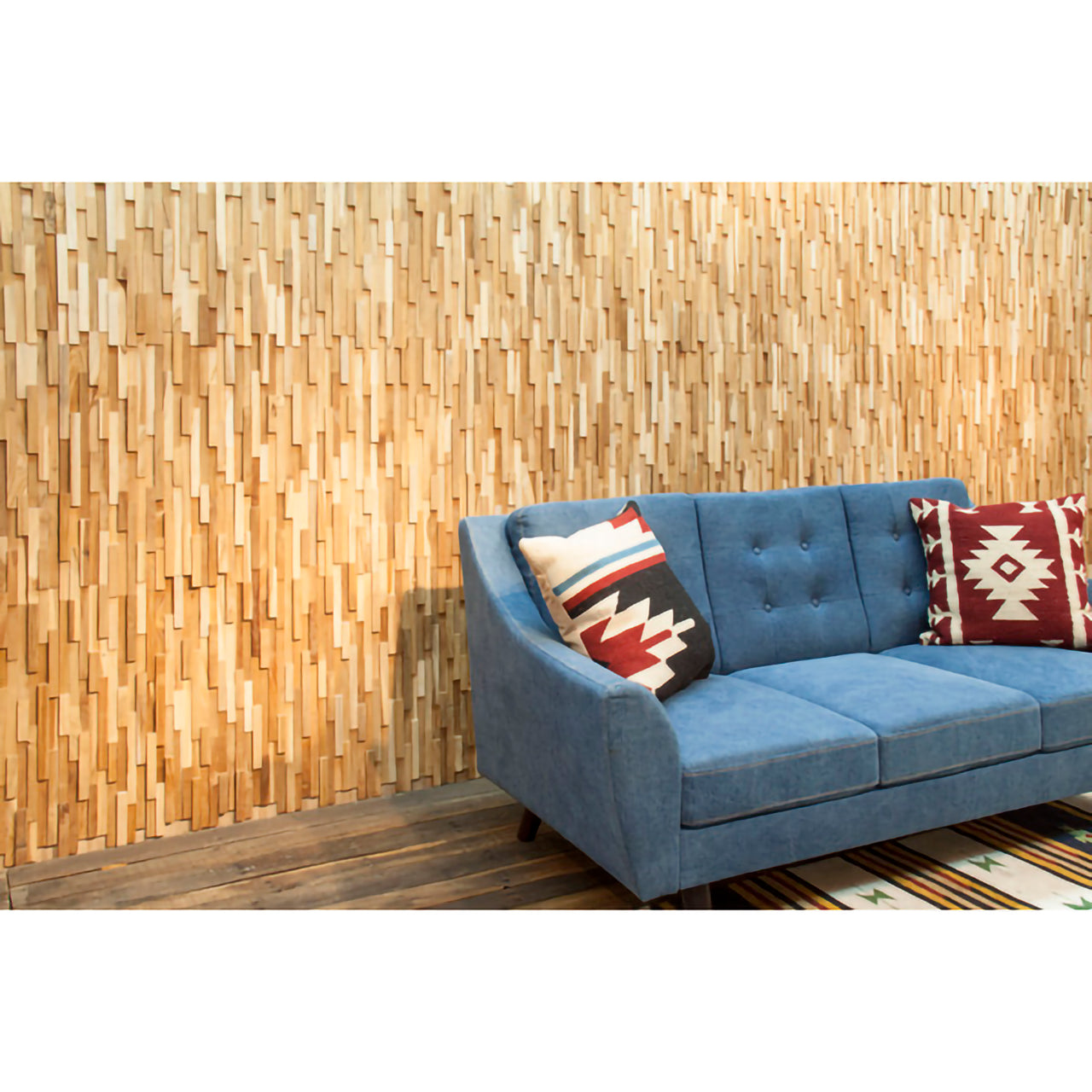 GB-DS01 ウォールパネル(10枚セット)|天然木チークの質感が映える、空間を彩る壁面アクセント