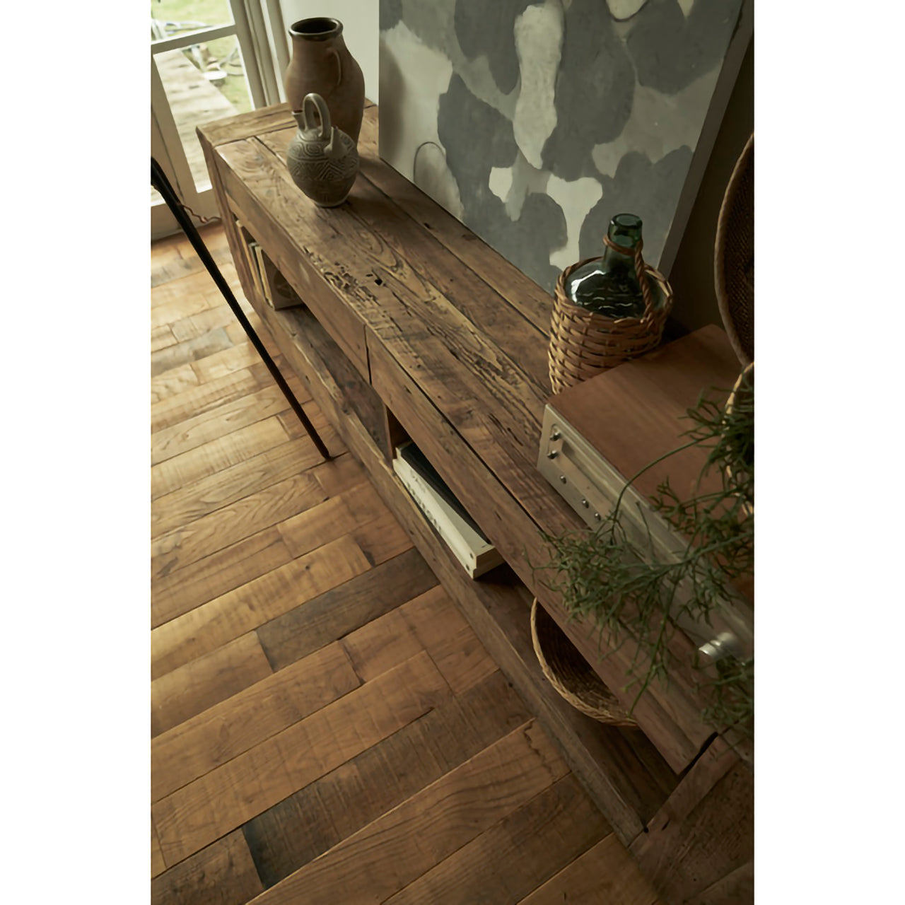 GB-T09 ローボード|古材の重厚感が映える、幅210cmのヴィンテージテレビボード