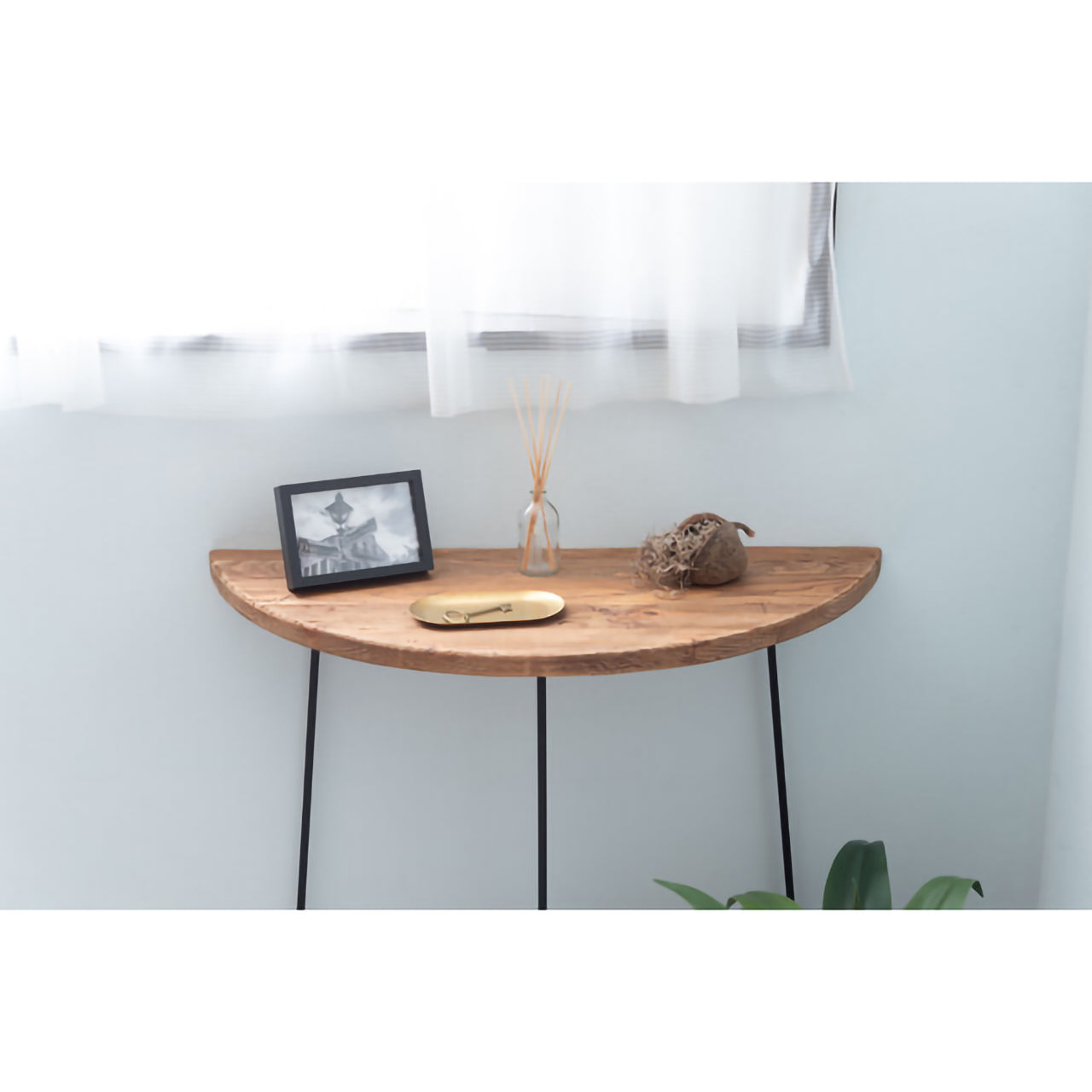 GB-T12 コンソール|半円フォルムが美しい、古材×アイアンのヴィンテージテーブル