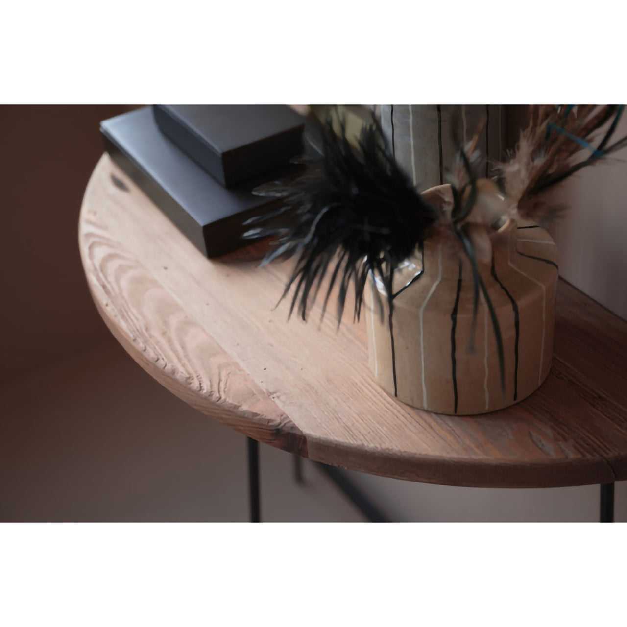 GB-T12 コンソール|半円フォルムが美しい、古材×アイアンのヴィンテージテーブル