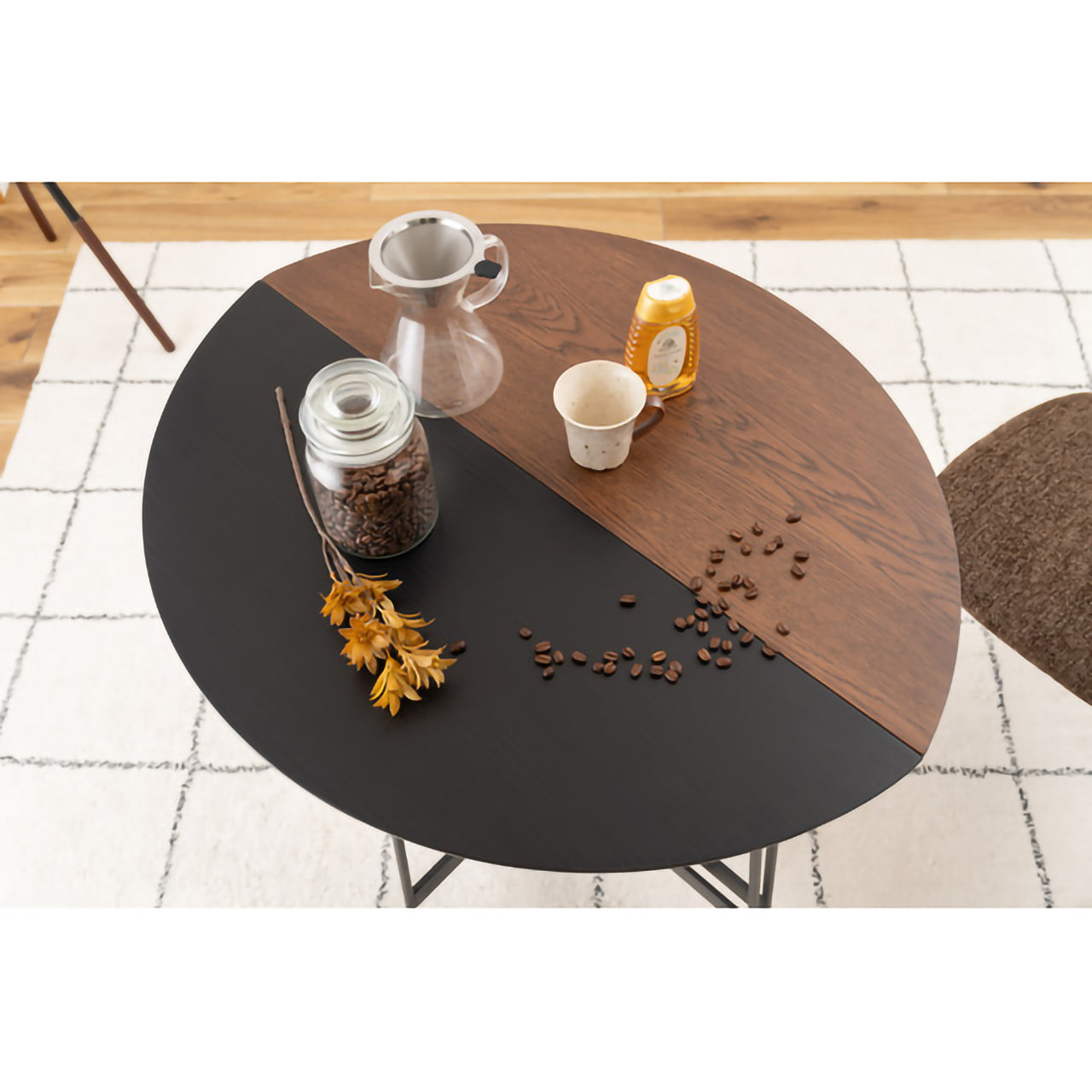 GB-T13BK コンソール|半円フォルムが空間にやさしく馴染む、洗練されたモダンテーブル