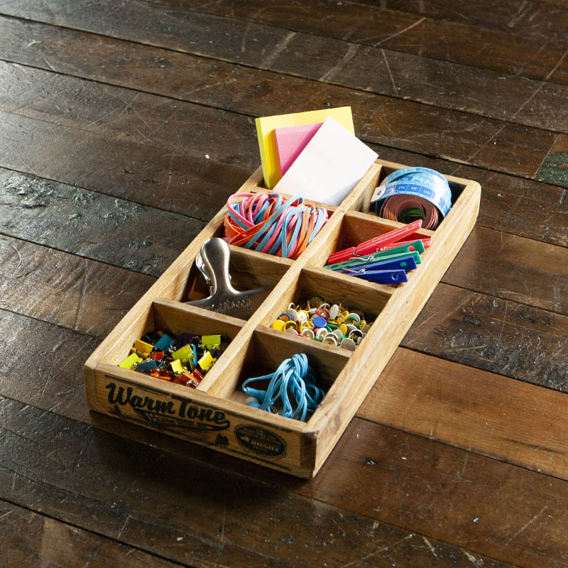 8 PARTITION WOODEN BOX