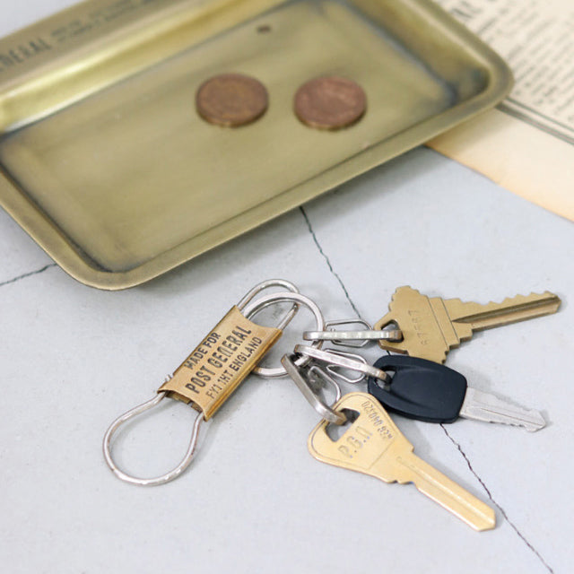 BRASS KEYHOLDER with VINTAGE KEY / ブラスキーホルダーウィズビンテージキー