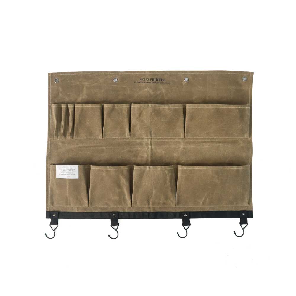 WAXED CANVAS WALL POCKET L / ワックスドキャンバス ウォールポケット L - BROWN