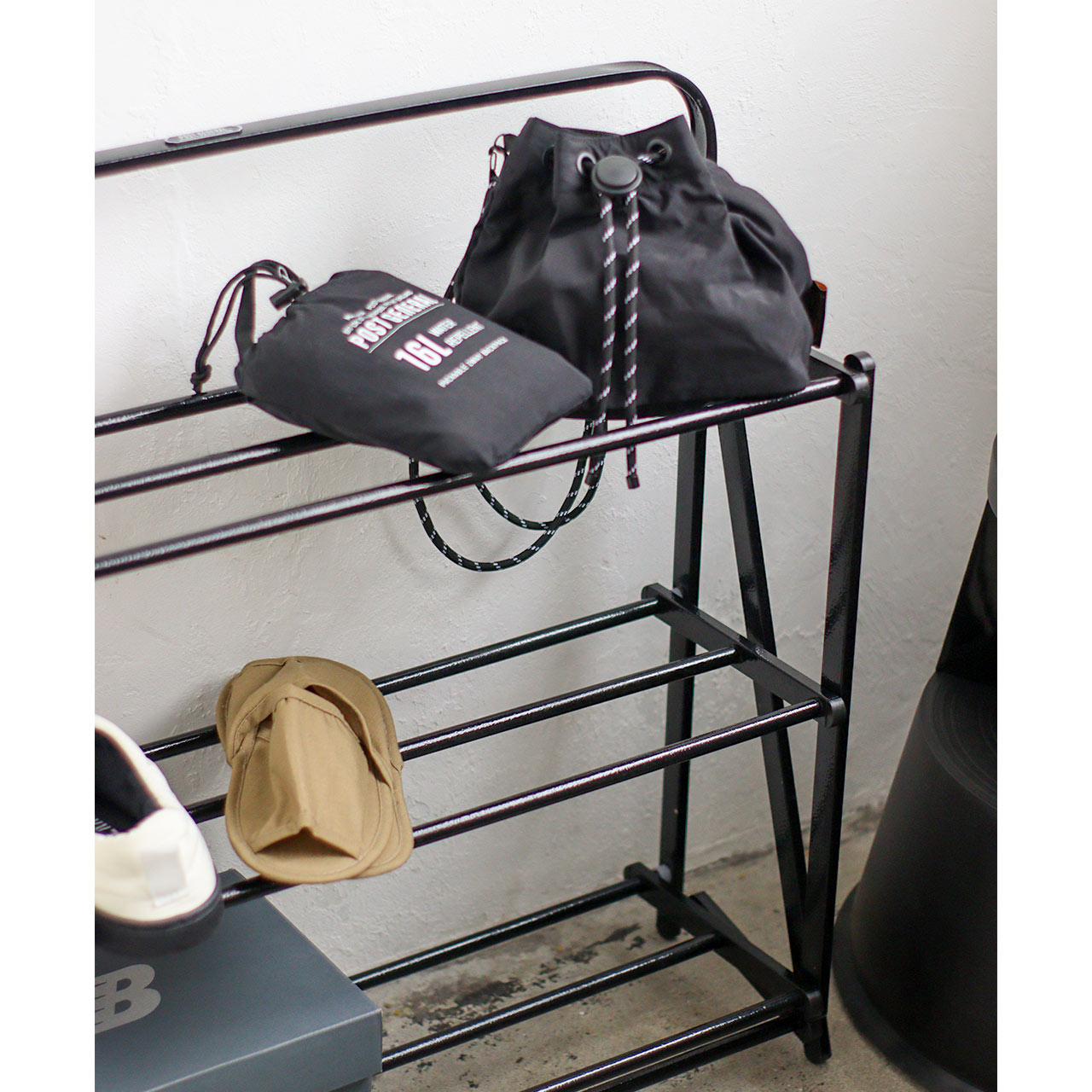 FOLDABLE SHOES RACK HAMMERTONE  / フォルダブルシューズラック ハンマートンBK