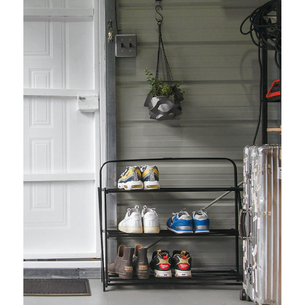 FOLDABLE SHOES RACK HAMMERTONE  / フォルダブルシューズラック ハンマートンBK