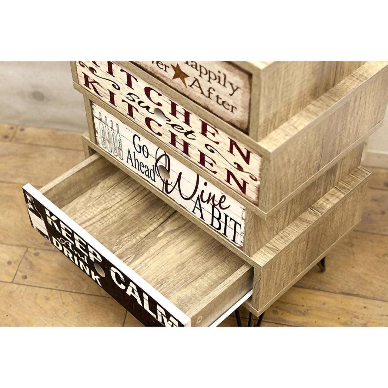 スタジオファニチャー★4段キャビネット002｜アメリカンテイストの組立式収納家具