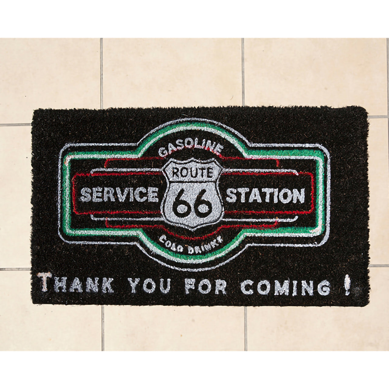 厳選ガレージ装飾セット02　選べる玄関マットとアンティーク メタルエンボスプレート6枚（ランダム）セット！