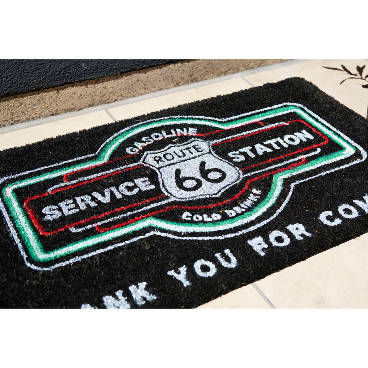 厳選ガレージ装飾セット02　選べる玄関マットとアンティーク メタルエンボスプレート6枚（ランダム）セット！