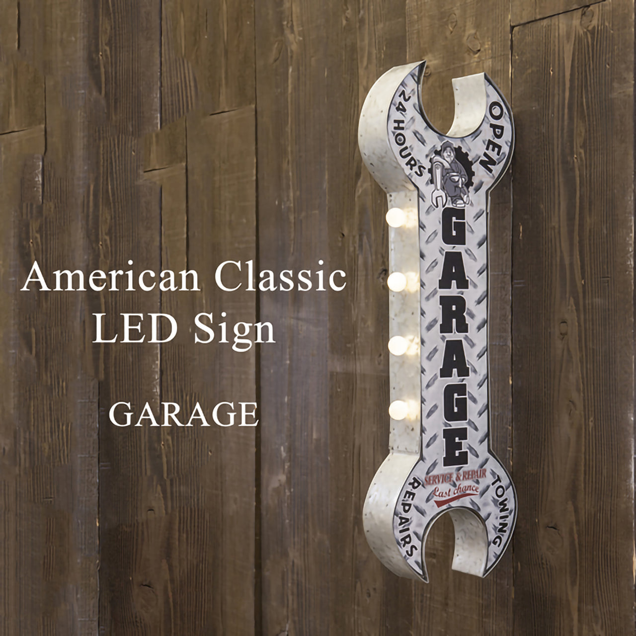【空間を一気にアメリカンガレージ風に】American Classic LED Sign【GARAGE】