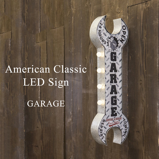 【空間を一気にアメリカンガレージ風に】American Classic LED Sign【GARAGE】