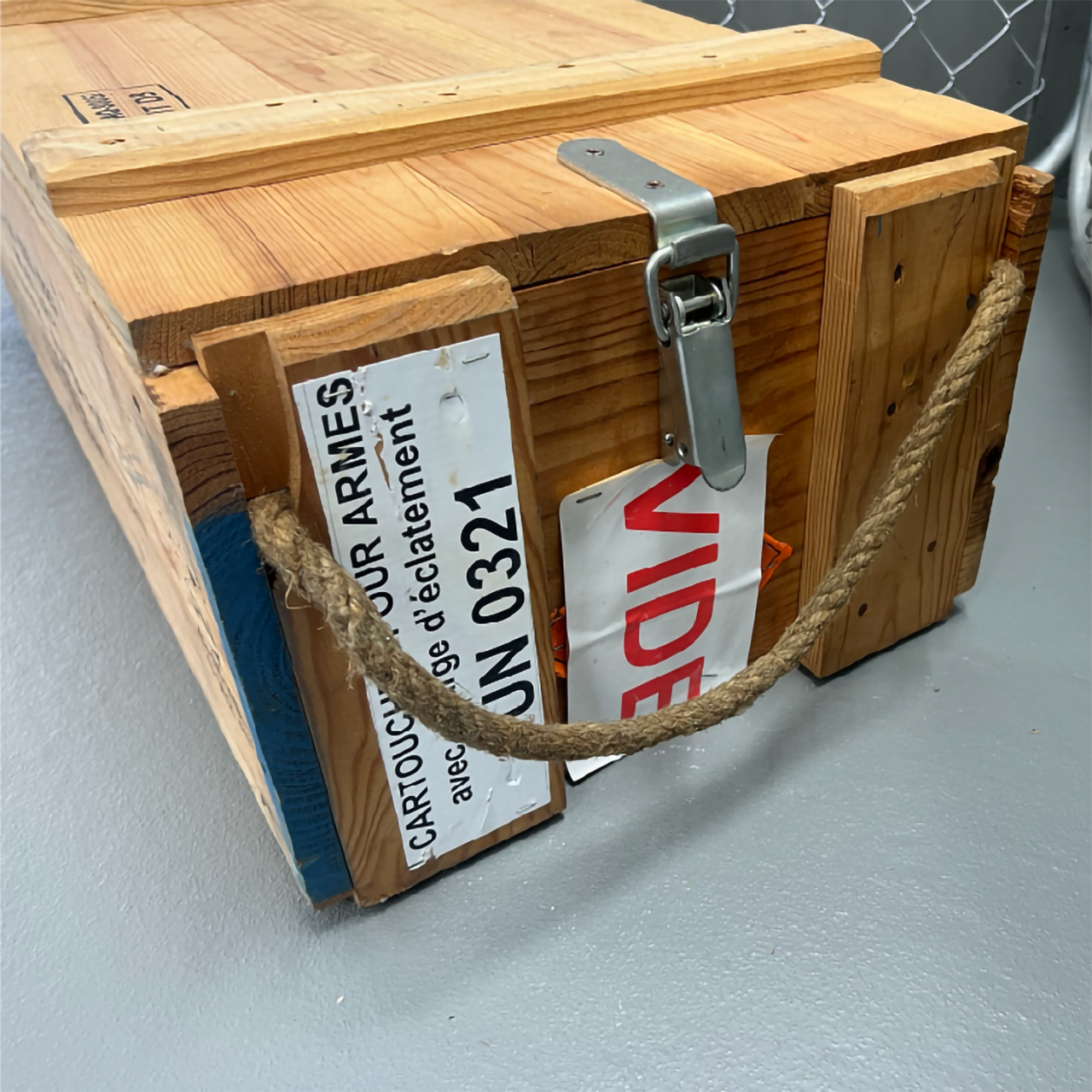 フランス アミニッションボックス ウッド 麻紐ハンドル