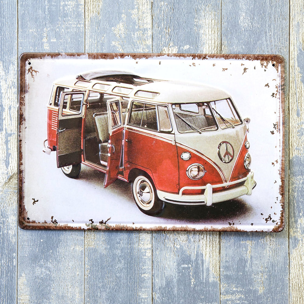 厳選ガレージ装飾セット01　選べる玄関マットとアンティーク メタルエンボスプレート6枚セット！