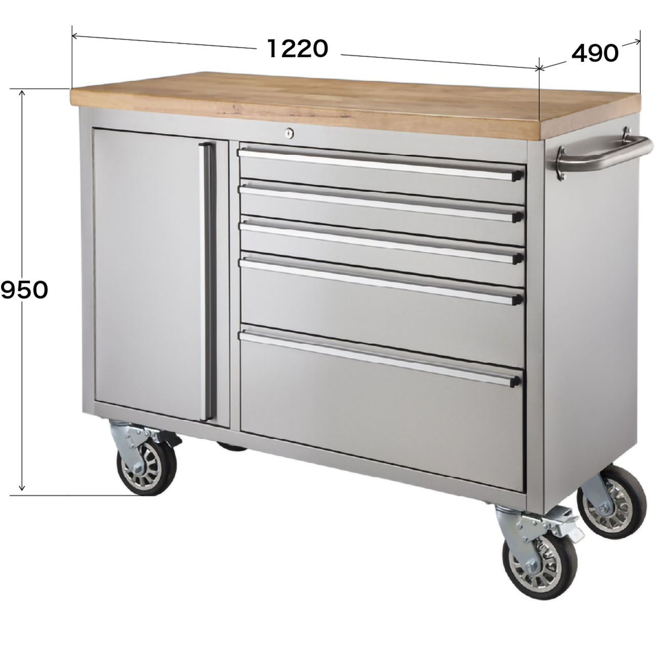 GB-S13　　ツールキャビネット｜ステンレス×天然木のプロ仕様、店舗・ガレージに映える高耐久キャビネット