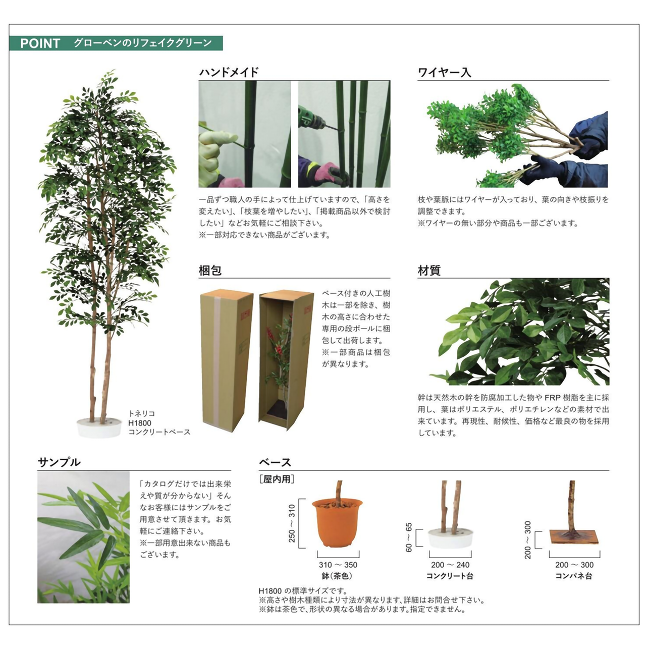 リフェイクグリーン　ストレチア　 H1200㎜