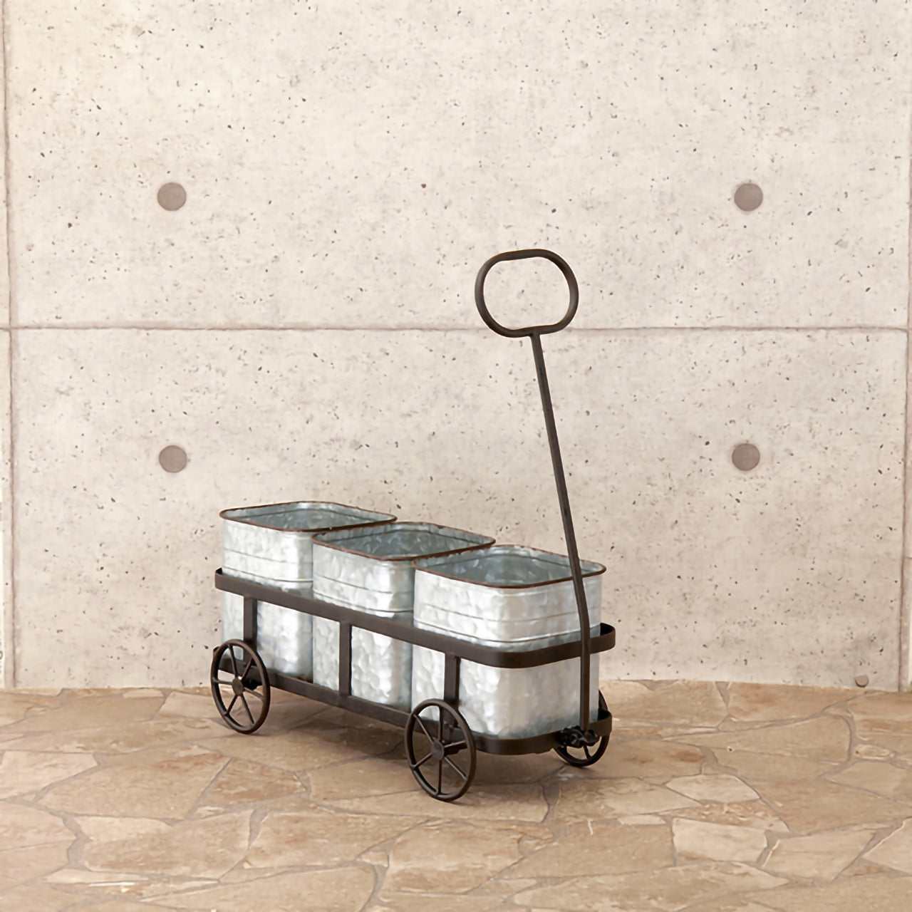 🌿Liberte ブリキプランターカート｜お庭や玄関先を彩るアンティーク風ガーデンアイテム