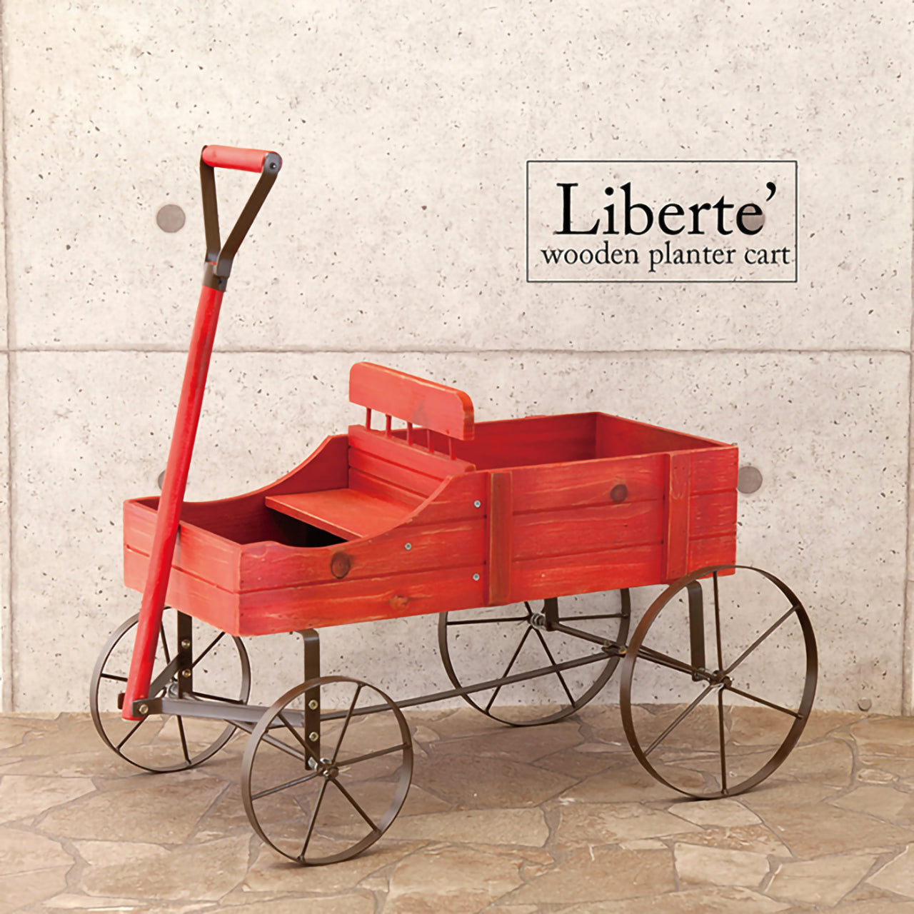 🌿【Liberte】ウッデンプランターカート｜お庭や玄関先を彩るナチュラルガーデンアイテム