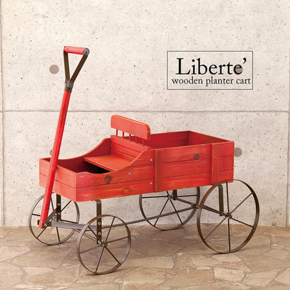 🌿【Liberte】ウッデンプランターカート｜お庭や玄関先を彩るナチュラルガーデンアイテム
