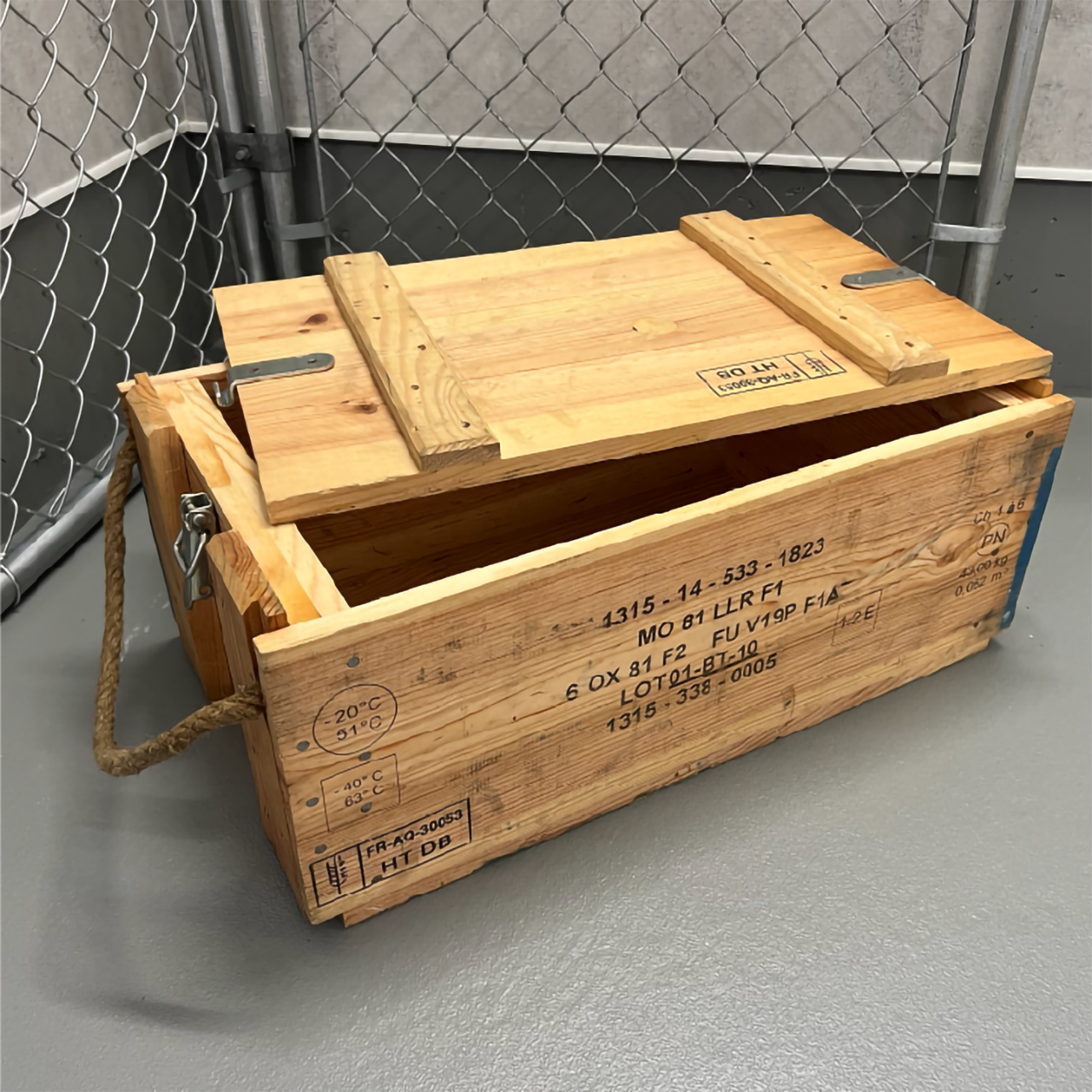 フランス アミニッションボックス ウッド 麻紐ハンドル