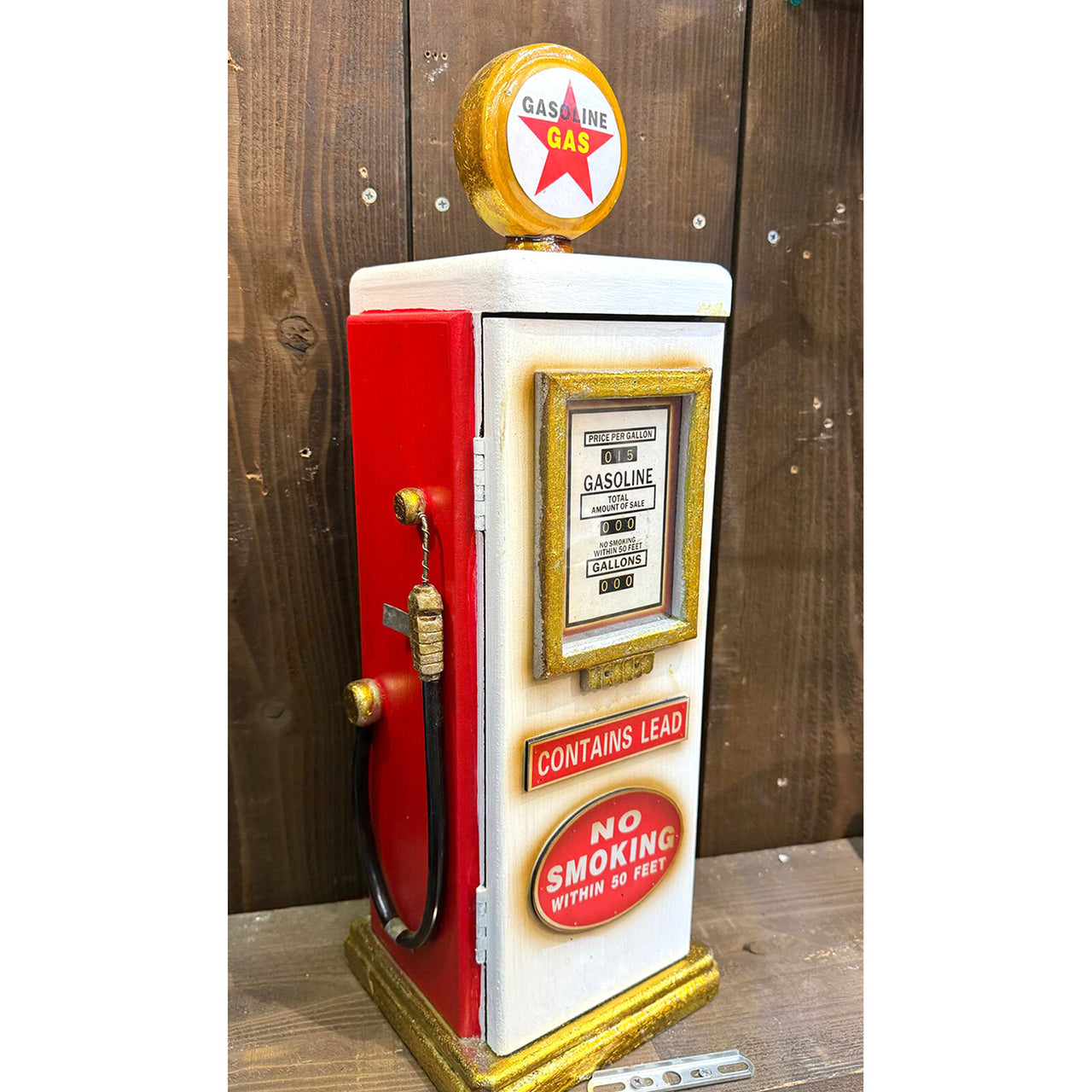 【GASOLINE】ガスポンプ マルチキャビネット（ホワイト）｜レトロ感満載の収納インテリア