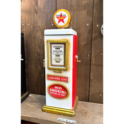 【GASOLINE】ガスポンプ マルチキャビネット（ホワイト）｜レトロ感満載の収納インテリア
