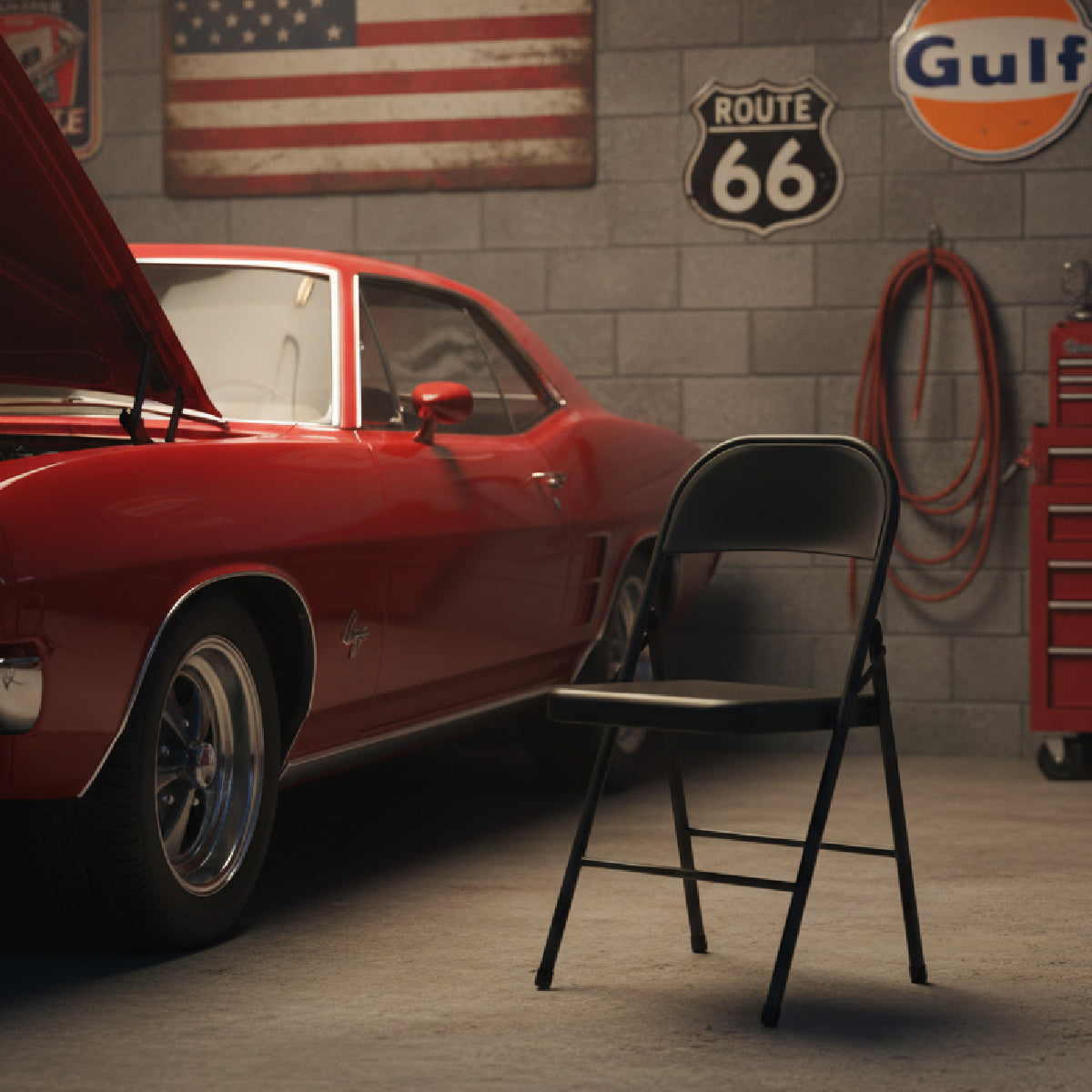 スチール製フォールディングチェア