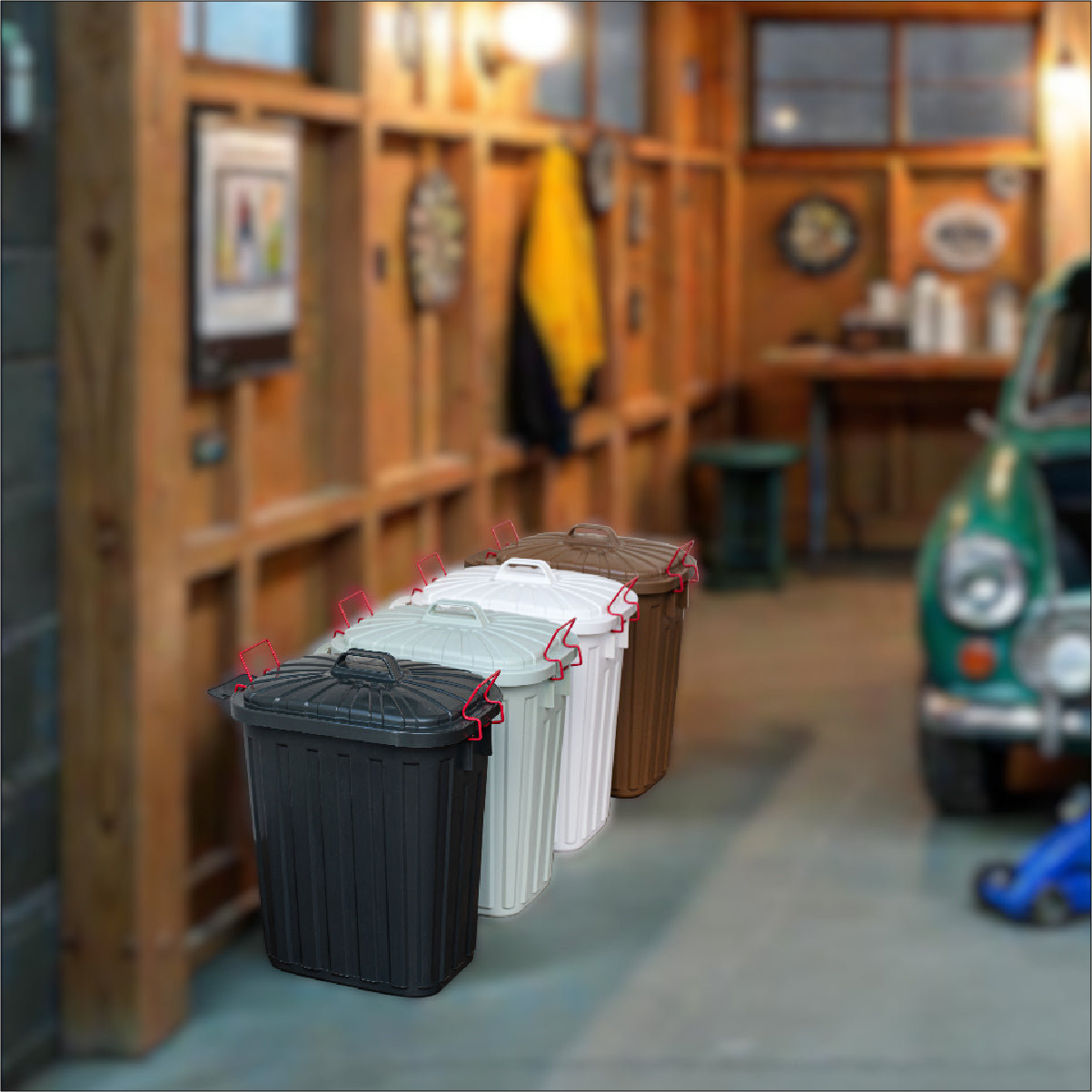 ガレージにぴったりなゴミ箱！タフカン60L