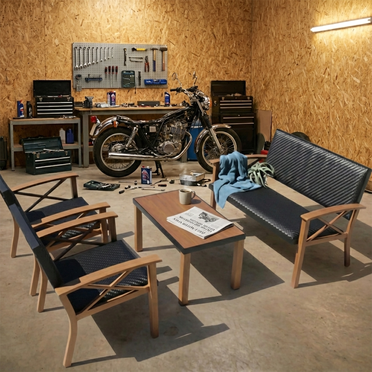 カントリーラタン 4点セット　（Country Rattan 4piece set）