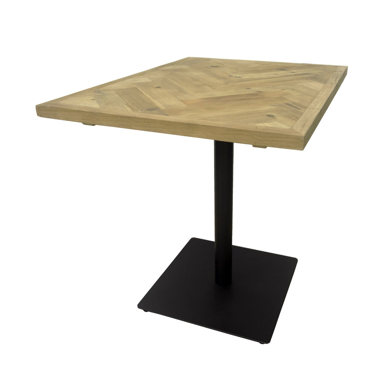 古材カフェテーブル ヘリンボーン／W600×D800