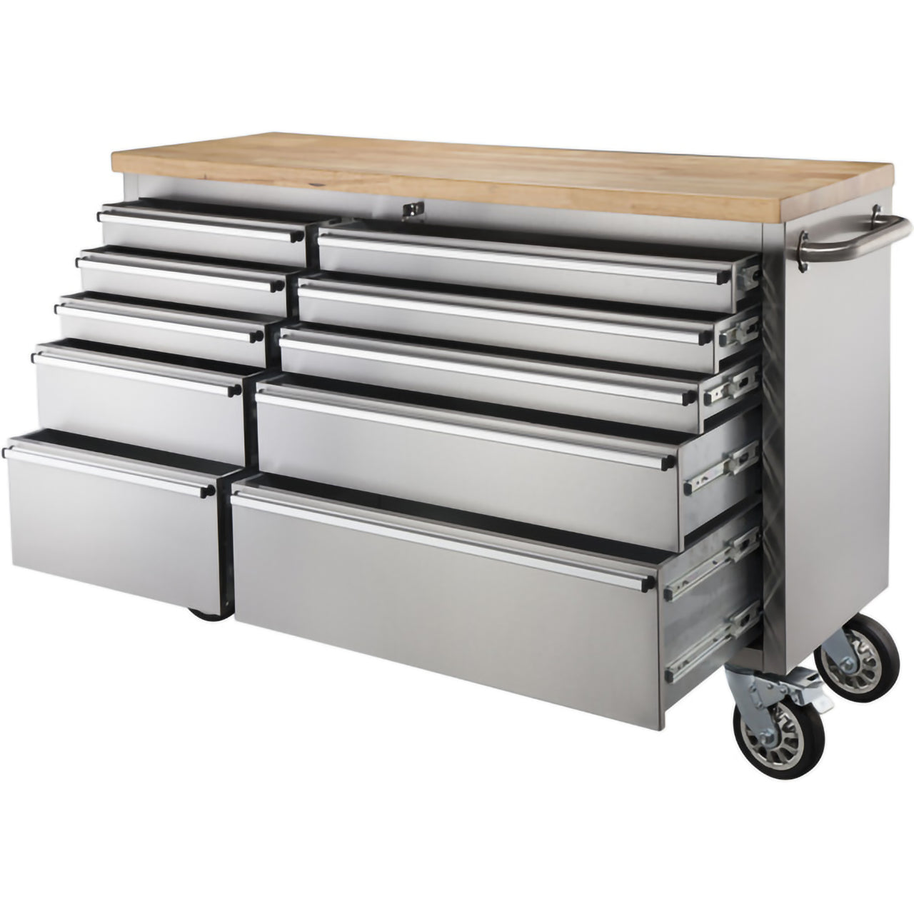 GB-S14　　ツールキャビネット｜幅142cmの大型収納、ステンレス×天然木の高機能キャビネット