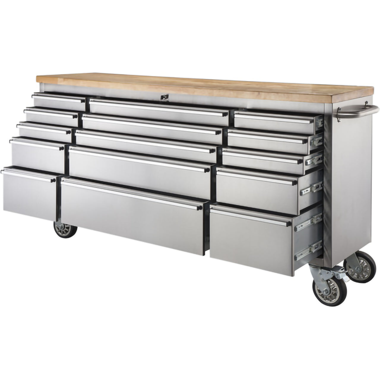 GB-S15 ツールキャビネット｜幅184cmの大型収納、ステンレス×天然木のプロ仕様キャビネット