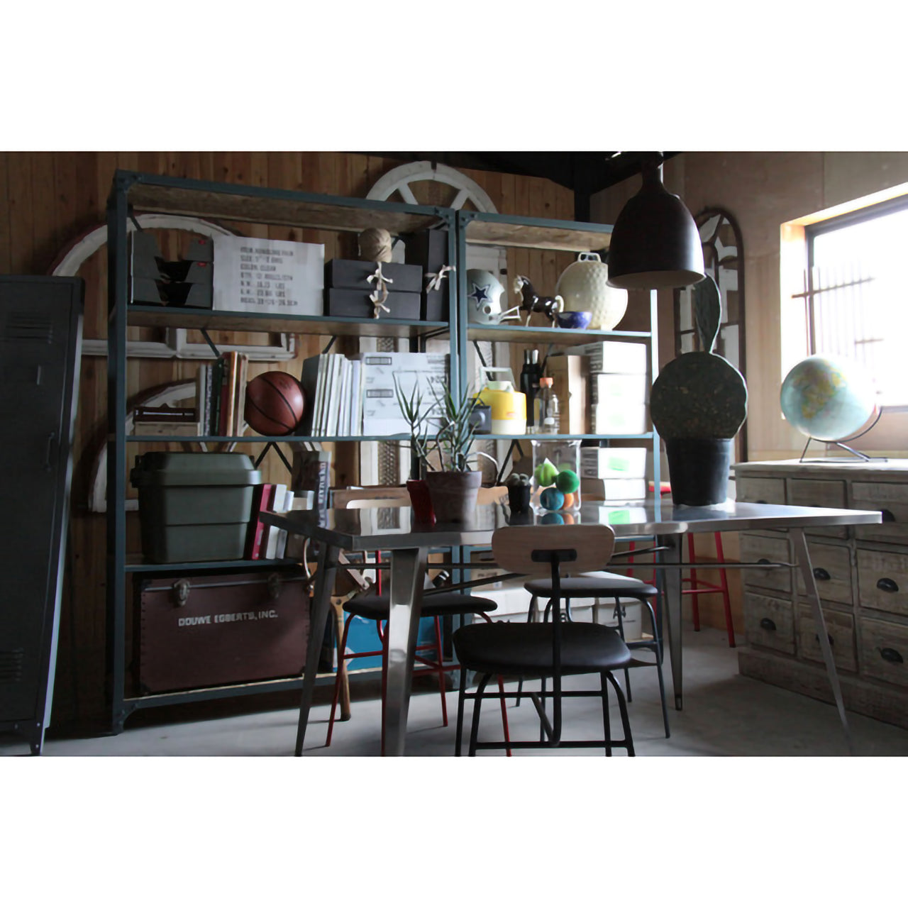 GB-S12【ヴィンテージラック】インダストリアルデザインのワイド４段収納棚